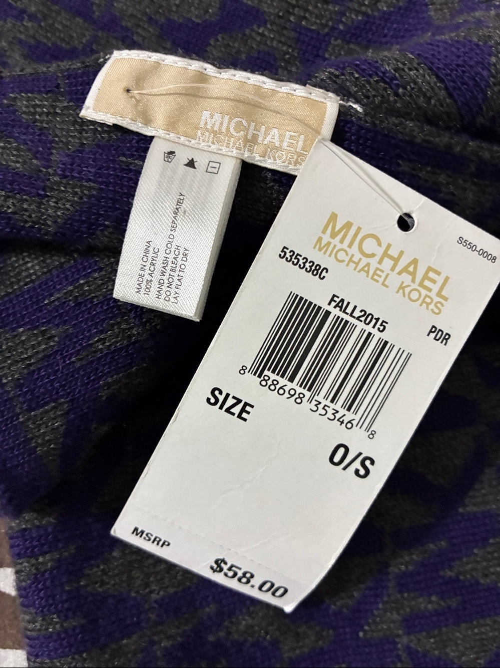 MICHAEL Michael Kors Purple MK Logo Scarf - Picture 3 of 5